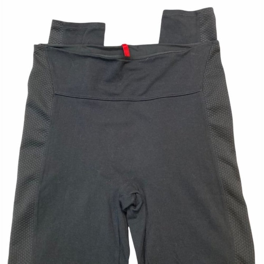 SPANX Black Textured Panel Leggings. Size XL - Picture 1 of 7